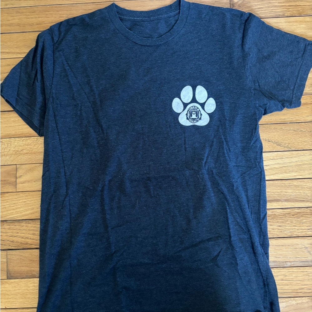 Navy Blue T-Shirt with Paw Print Logo